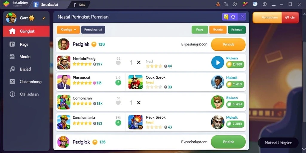 Tampilan menu pilihan mode permainan yang variatif.
